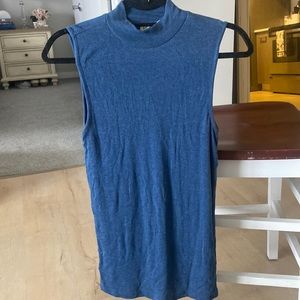 GAP super soft blue mock neck tank